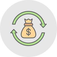 Return Of Investment Line Filled Light Icon vector