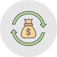 Return Of Investment Line Filled Light Icon vector