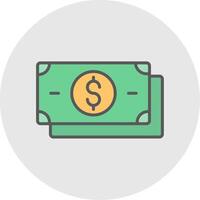 Dollar Line Filled Light Icon vector