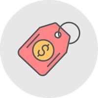 Price Tag Line Filled Light Icon vector