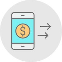 Transfer Money Line Filled Light Icon vector