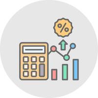 Calculator Line Filled Light Icon vector