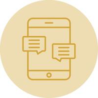 Chat Line Yellow Circle Icon vector