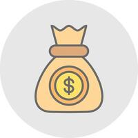 Money Line Filled Light Icon vector