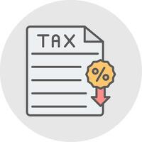 Tax Line Filled Light Icon vector