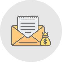 Envelope Line Filled Light Icon vector