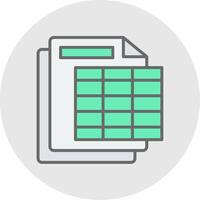 Spreadsheet Line Filled Light Icon vector