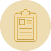 Clipboard Line Yellow Circle Icon vector