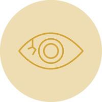 Eyeball Line Yellow Circle Icon vector
