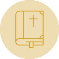 Biblia línea amarillo circulo icono vector