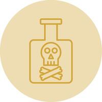 Poison Line Yellow Circle Icon vector