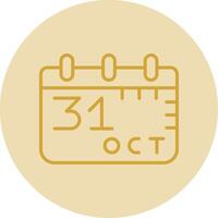 October 31st Line Yellow Circle Icon vector