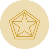 Star Pentagon Line Yellow Circle Icon vector