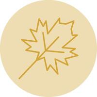 Dry Leaves Line Yellow Circle Icon vector