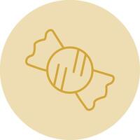 Candy Line Yellow Circle Icon vector