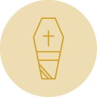 Coffin Line Yellow Circle Icon vector