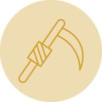 Scythe Line Yellow Circle Icon vector