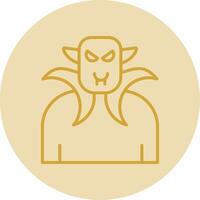 Dracula Line Yellow Circle Icon vector