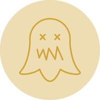 Ghost Line Yellow Circle Icon vector