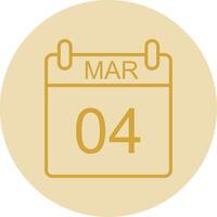 March Line Yellow Circle Icon vector