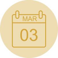 March Line Yellow Circle Icon vector