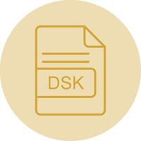 dsk archivo formato línea amarillo circulo icono vector