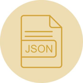 JSON File Format Line Yellow Circle Icon vector