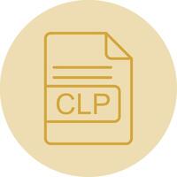 CLP File Format Line Yellow Circle Icon vector