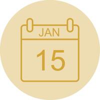 January Line Yellow Circle Icon vector