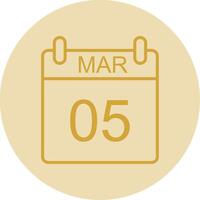 March Line Yellow Circle Icon vector