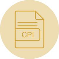 CPI File Format Line Yellow Circle Icon vector