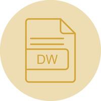 DW File Format Line Yellow Circle Icon vector