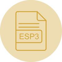 esp3 archivo formato línea amarillo circulo icono vector