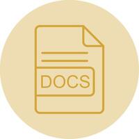 DOCS File Format Line Yellow Circle Icon vector
