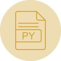PY File Format Line Yellow Circle Icon vector
