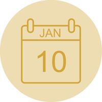 January Line Yellow Circle Icon vector