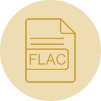 FLAC File Format Line Yellow Circle Icon vector