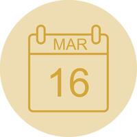 March Line Yellow Circle Icon vector