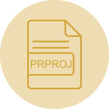 PRPROJ File Format Line Yellow Circle Icon vector