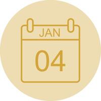 enero línea amarillo circulo icono vector