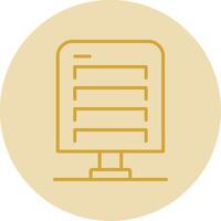 Network Server Line Yellow Circle Icon vector