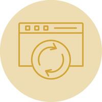 Page Loading Line Yellow Circle Icon vector