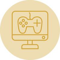 Game Development Line Yellow Circle Icon vector