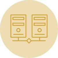 Servers Line Yellow Circle Icon vector