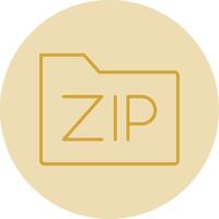 Zip Files Line Yellow Circle Icon vector