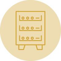 Server Cabinet Line Yellow Circle Icon vector