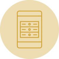 Mobile App Server Line Yellow Circle Icon vector