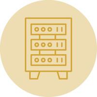 Server Rack Line Yellow Circle Icon vector