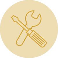 Tools Line Yellow Circle Icon vector