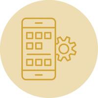 Application Development Line Yellow Circle Icon vector